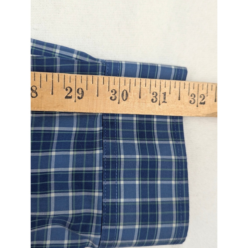 LL Bean Mens XL Blue Plaid Button Down Shirt Slightly Fitted Cotton 287889 - Picture 5 of 10